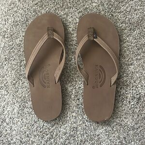 Rainbow brand leather flip flops